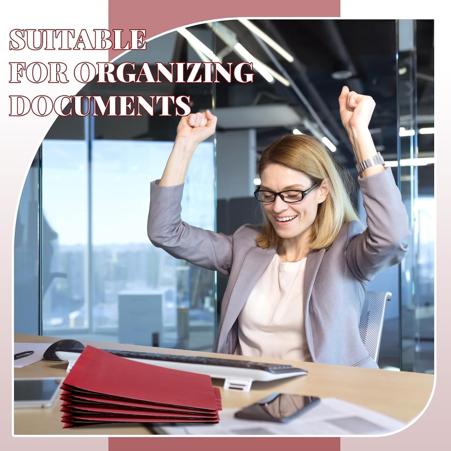 36 Pcs Classification Folders Letter Size, 2 Divider Pressboard File Folders with 3. 5 Inch Expansion, 2 Prongs Fastener, Heavy Duty Office File Organizers for Teachers, Medical (Dark Red)