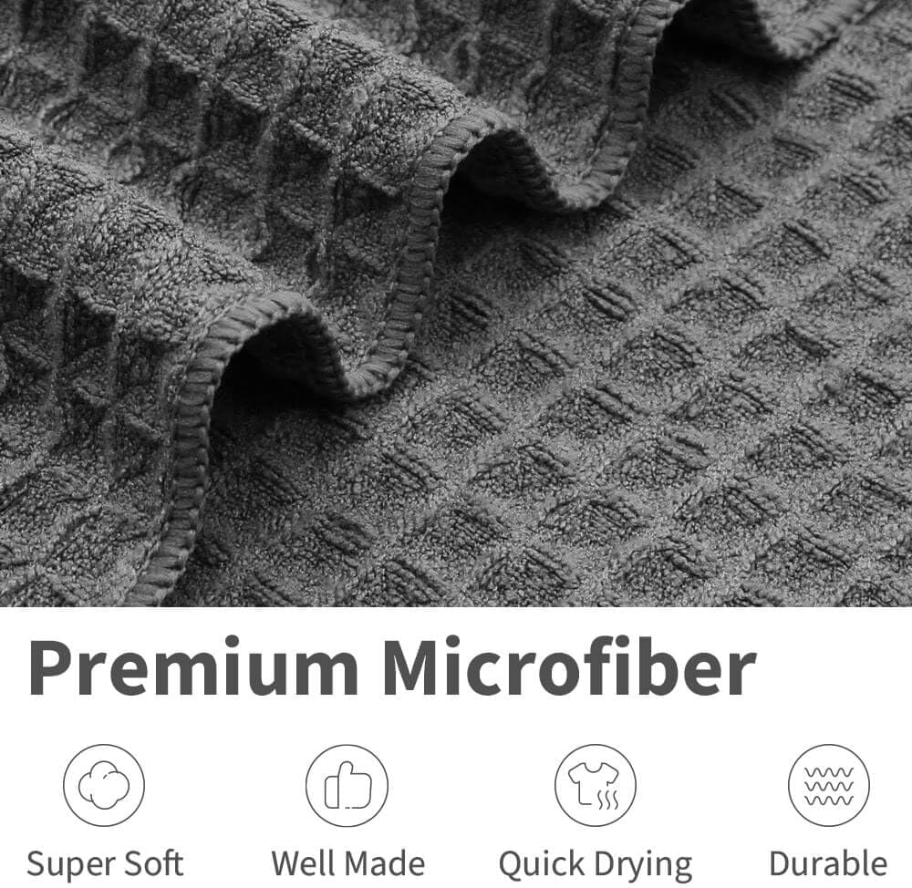 Barista Towel 4 Pack, Waffle Microfiber Barista Cloths, Essential Cleaning Towels for Espresso Machines, Steam Wands, and Countertops, Coffee Bar Accessories, 12”x12”