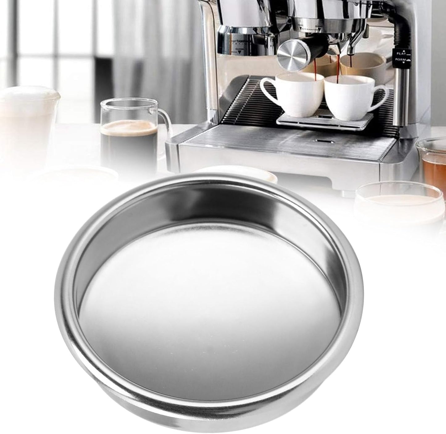 58 mm Blind Filter, Stainless Steel Backflush Inser, Back Flush Blind Filter Basket for Gaggia Classic and Espresso Machines Espresso Cleaning Disc