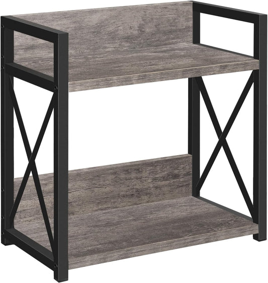 YINMIT Countertop Shelf Organizer,Coffee Bar Accessories,Spice Rack,Coffee Counter Shelf,2 Tier Coffee Organizer Station for Mugs,Cups,Cream,Syrup(Rustic Grey, Large)