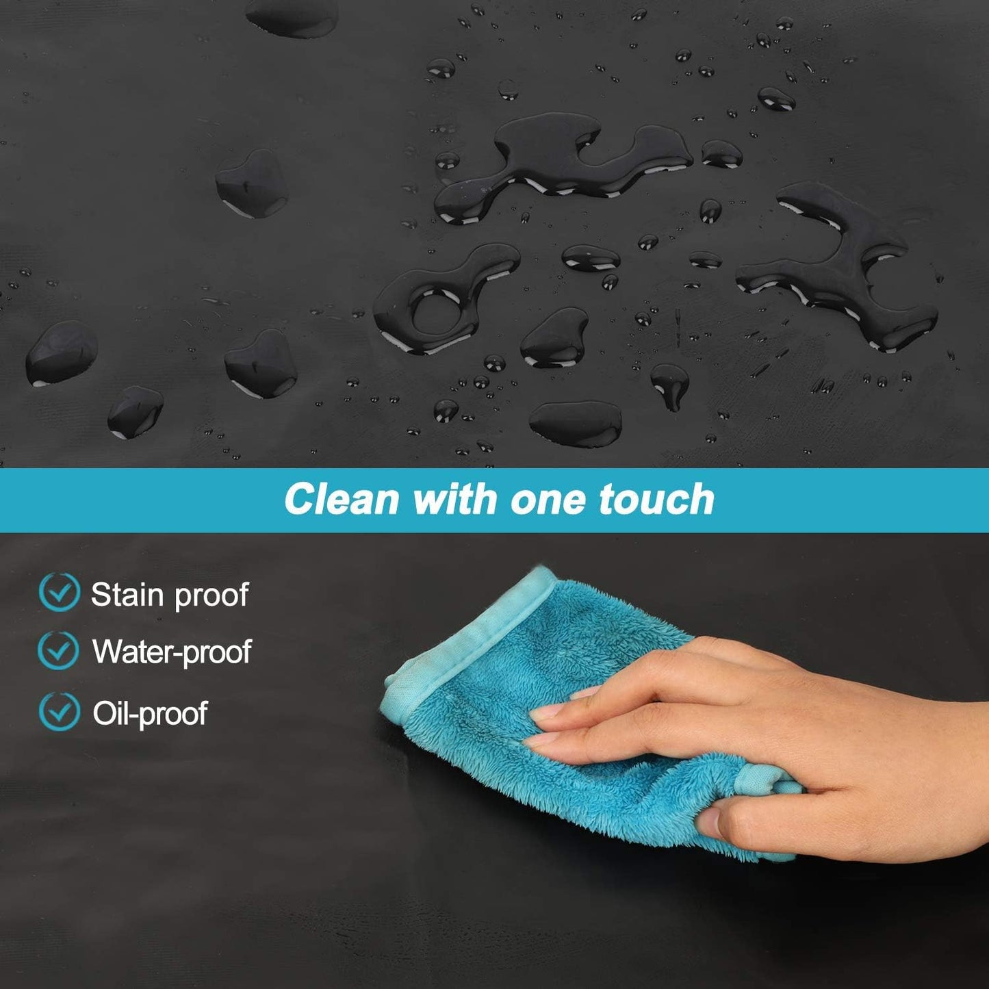 Gotega Waterproof Rubber Vinyl Apron 40 Inch Heavy Duty Chemical Work Apron Durable with Adjustable Bib Apron for Dishwashing Black