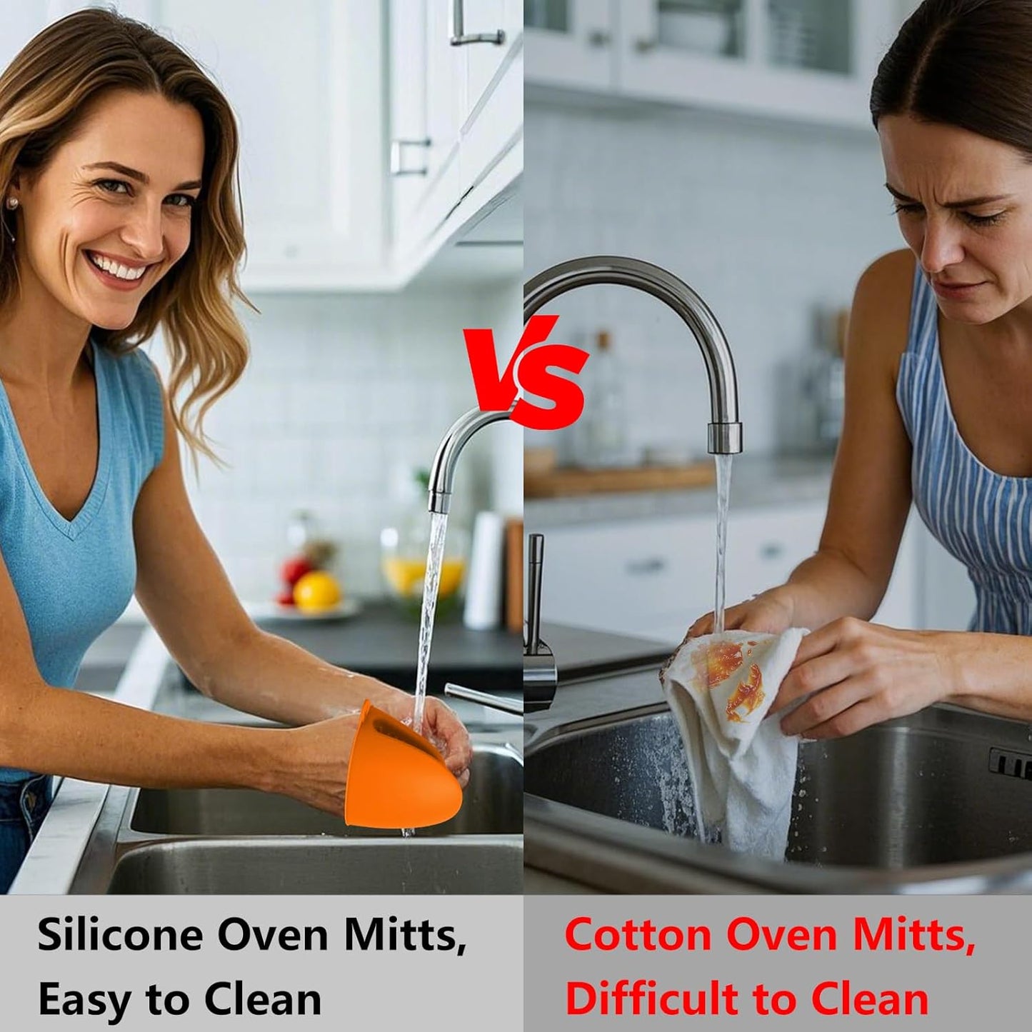 Oven Mitts Silicone Pot Holders Set Heat Resistant for Kitchen - ChufanMomsil 6 PCS Mini Silicone Oven Gloves Kitchen Mittens, Short Pot Pinch Grips for BBQ & Baking, Orange