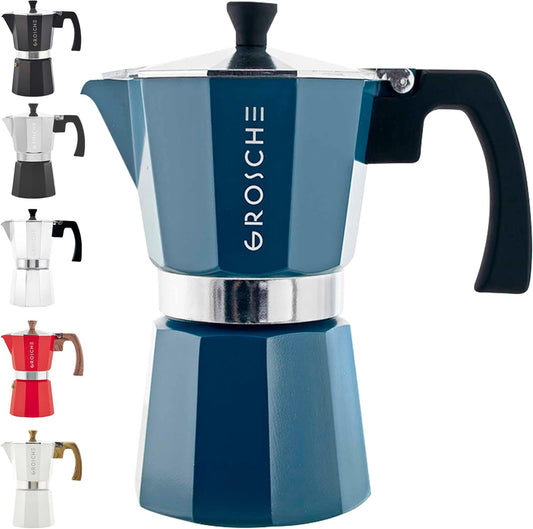 GROSCHE Milano Moka Pot | Stovetop Espresso Percolator & Coffee Maker – Portable, Ideal for Home and Camping