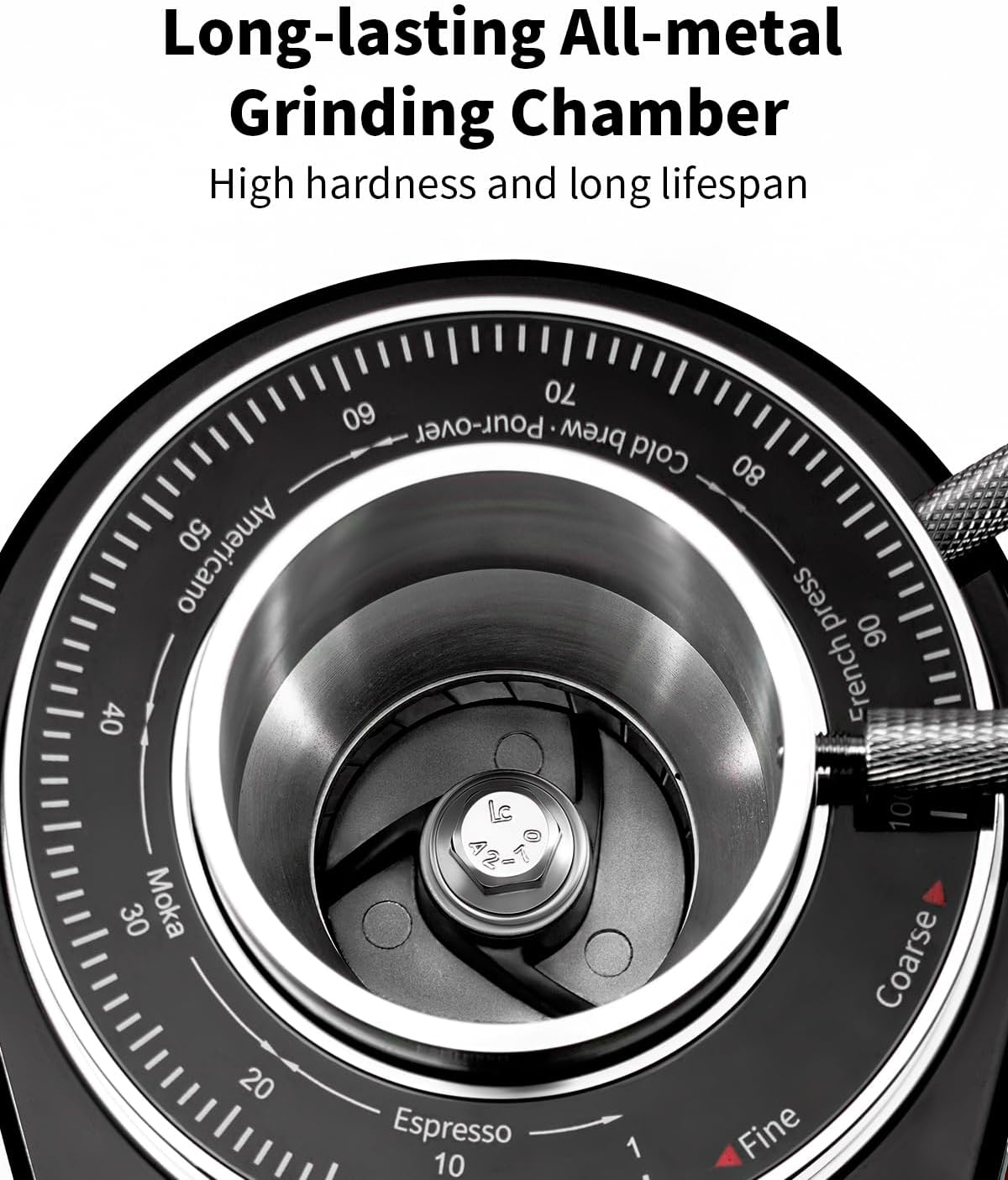 SHARDOR Professional 64mm Burr Coffee Grinder with 100 Grind Settings and All-Metal Chamber, Coffee Bean Grinder with Adjustable Electronic Timer and LED Display, Anti-Static,Black