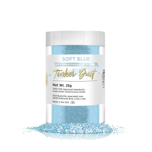 Bakell - Soft Blue Tinker Dust Edible Glitter (25g 1x Jar) for Cakes, Cookies, Desserts and Drinks!