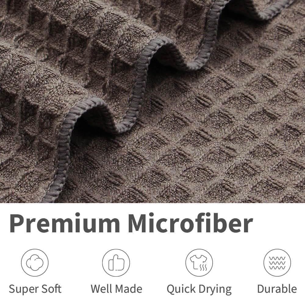 Espresso Accessories Barista Towels 8 Pack – Microfiber Cleaning Cloths for Espresso Machines, Steam Wands & Countertops – Essential Coffee Bar Accessories, Waffle Weave, Multicolor, 12"x12"