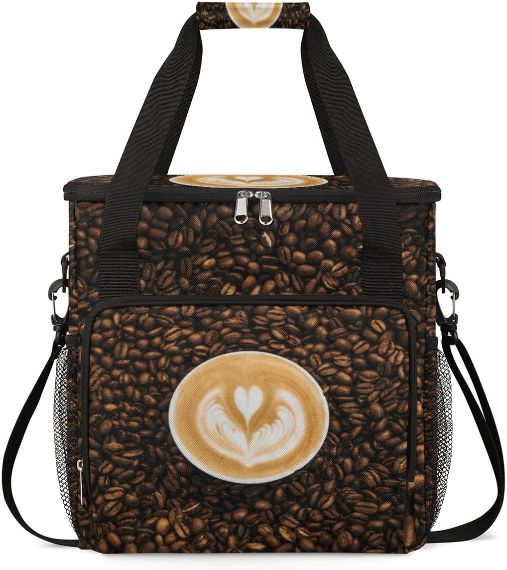 cfpolar Coffee Maker Carrying Case, Travel Storage Tote Bag Compatible with K-Mini or K-Mini Plus, Portable Single Serve Coffee Brewer Case with Pockets for K-Cup Pods