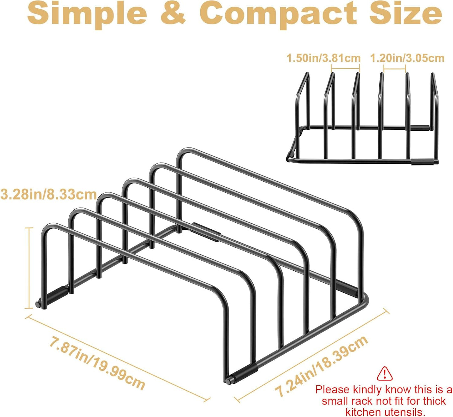 Cutting Board Organizer, [1-Pack] Cutting Board Holder Rack Baking Cookie Pan Sheets Cooling Small Racks Storage Stand for Kitchen Cabinet Countertop Bakeware Storage Organizer Metal Black