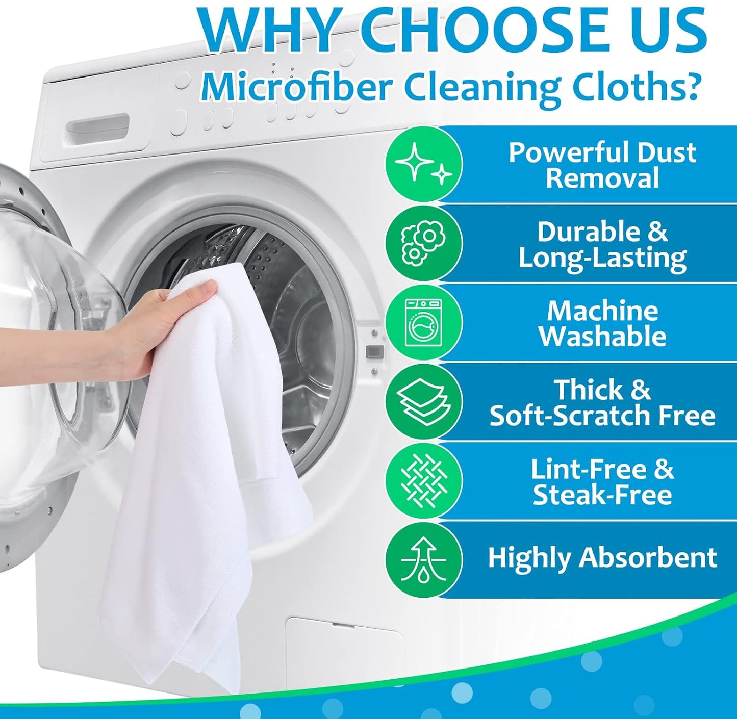 Newwiee 6 Pcs Extra Large Microfiber Cleaning Cloth 30" x 20" Washable Reusable Microfiber Towel Streak Free Lint Free Cloth for Cleaning Home Glass Office Window Bathrooms (White)