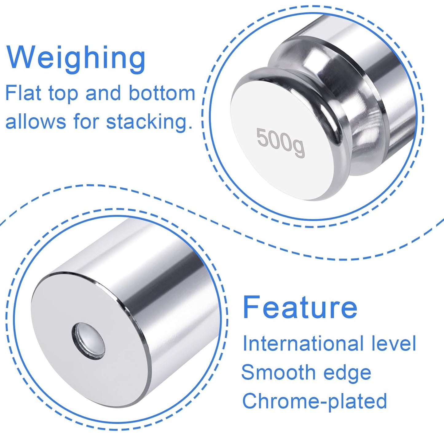 QP 500g Calibration Weights, OIML M1 High Precision Gram Weights, Stainless Steel Scale Calibration Weight for Digital Scale, Weight Scale, balance Scale, Chrome Finish Scale Weights with Storage Case