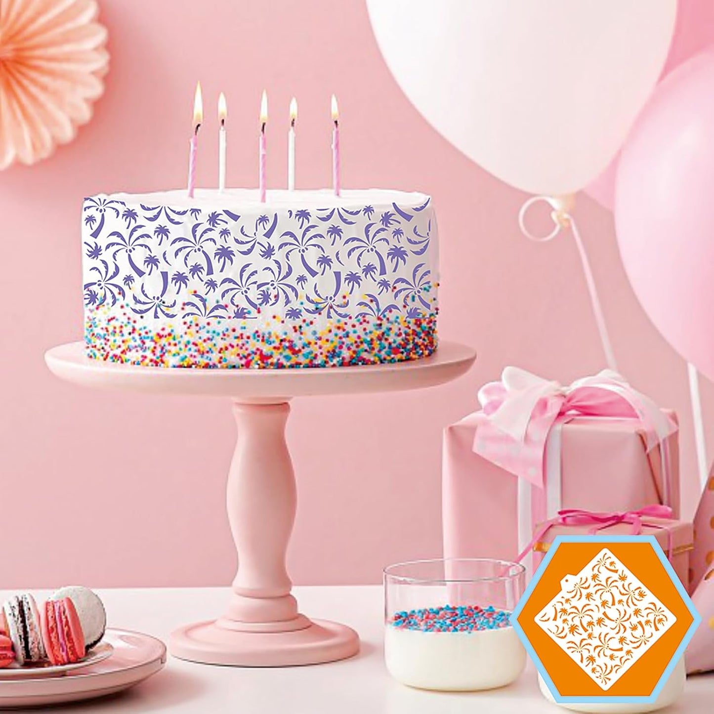 Stencil Genie 16 Pcs 5.5x5.5in Baking Stencils for Royal Icing, Airbrush; Sugar Cookies; Craft Painting