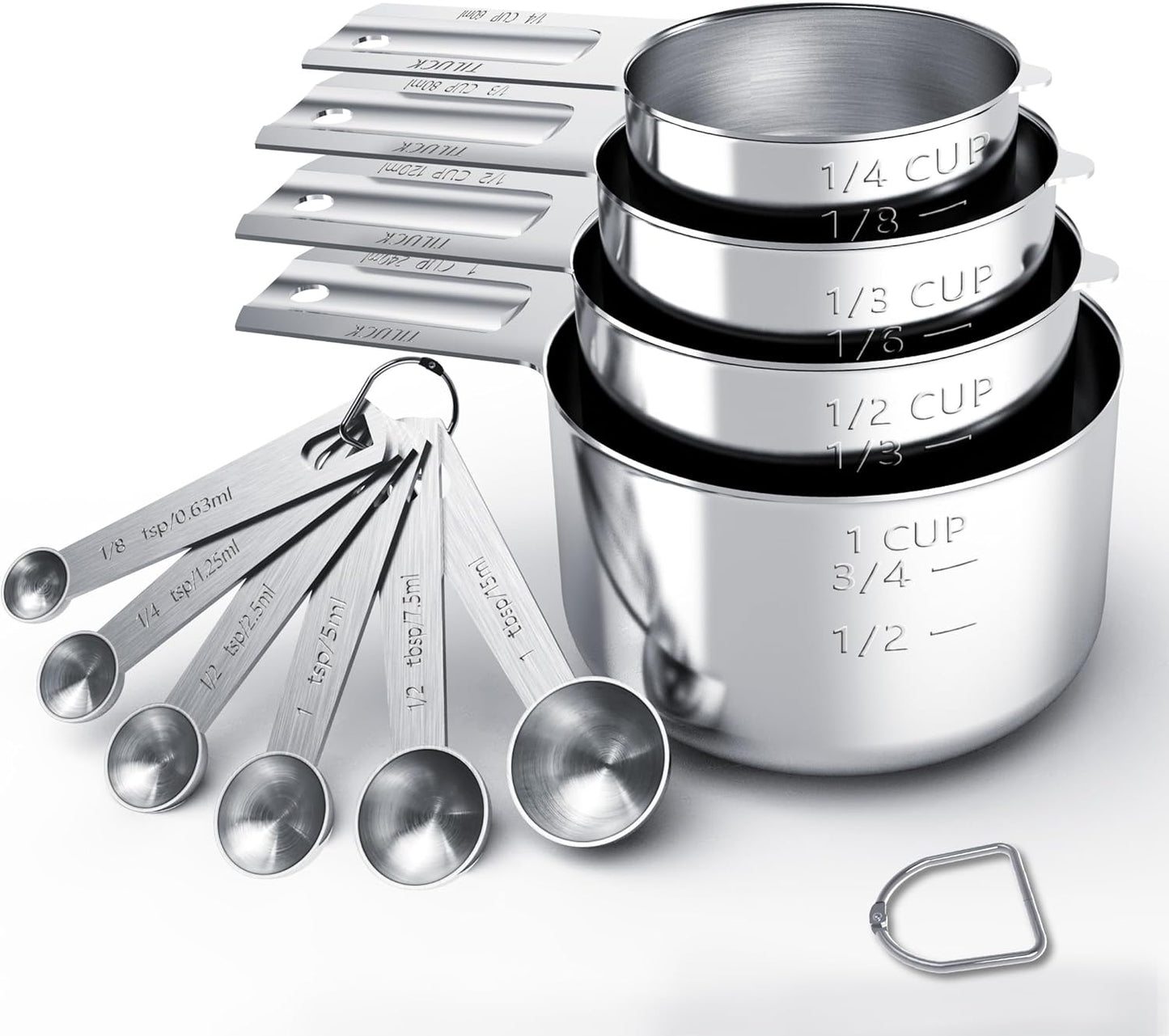TILUCK Stainless Steel Measuring Cups & Spoons Set, Cups and Spoons,Kitchen Gadgets for Cooking & Baking (10)