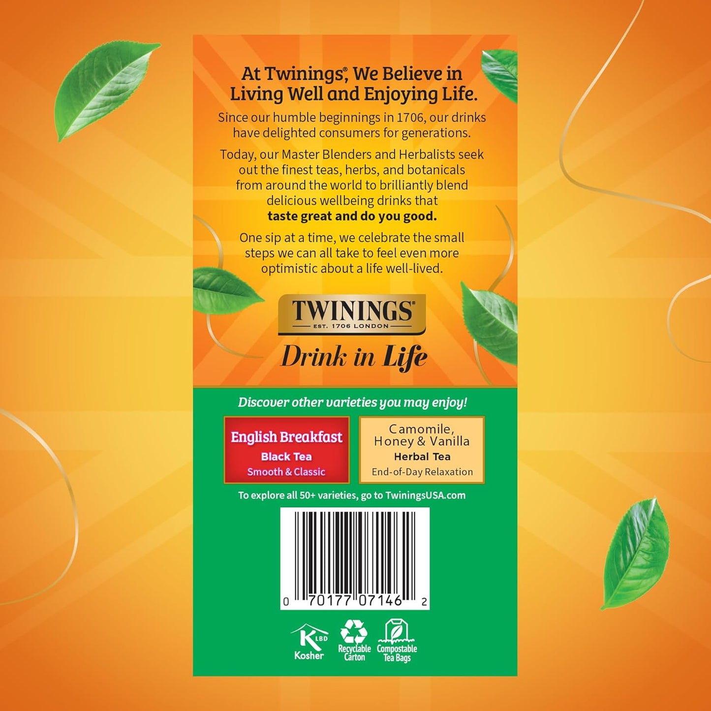 Twinings Irish Breakfast Black Tea Individually Wrapped Bags, 50 Count (Pack of 6), Flavourful, Bold, Robust, Caffeinated, Enjoy Hot or Iced, 300 Teabags