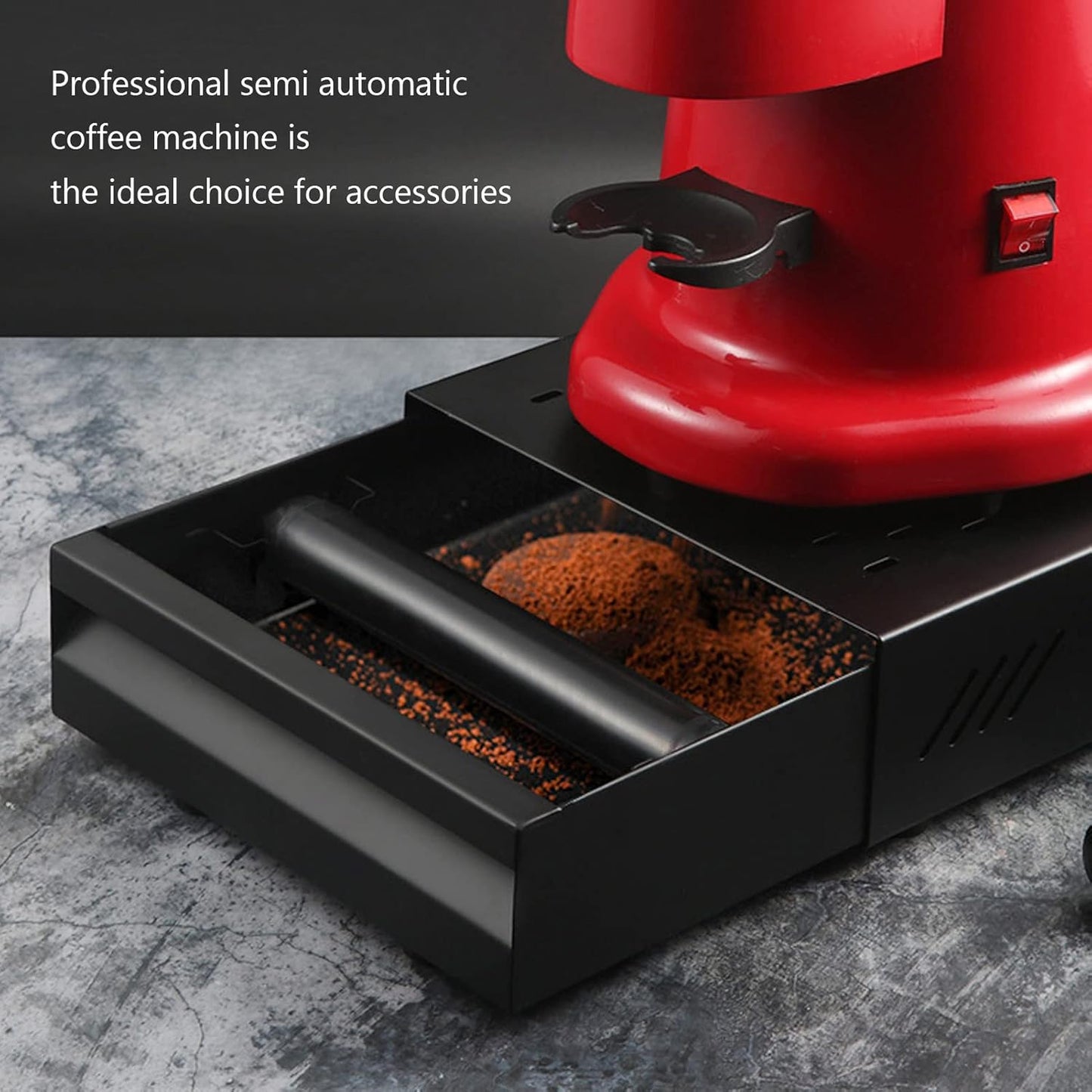 Coffee Knock Drawer, Espresso Knock-Box,Mini Coffee Grounds Dump Bin Grind Waste Bin Professional Stainless Steel with Rubber Handle for Coffee Lovers