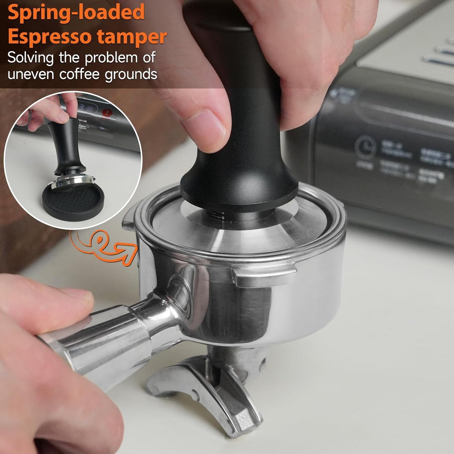 51mm Espresso Accessories Kit, Spring Loaded Calibrated Tamper, WDT Tool, Dosing Funnel, Fits Espresso Coffee Machines and 51 mm Portafilters, Barista Tools