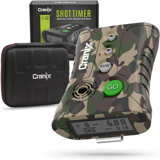 Professional Shot Timer for Shooting Competition, 0.01s Precision Tactical Training Shot Timers with Loud Buzzer, Enhanced Detection & Long Battery Life & 4 Modes (Camo)