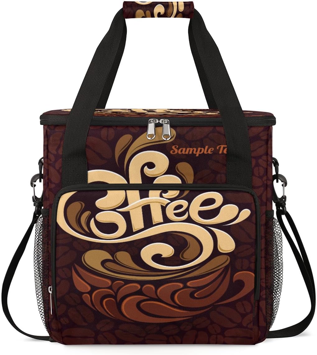 Funny Coffee Coffee Maker Carring Bag Coffee Cafe Travel Carrying Storage Tote Bag Compatible with Keurig K-Mini or K-Mini Plus Portable Single Serve Coffee Brewer Case with Pockets for K-cup Pods