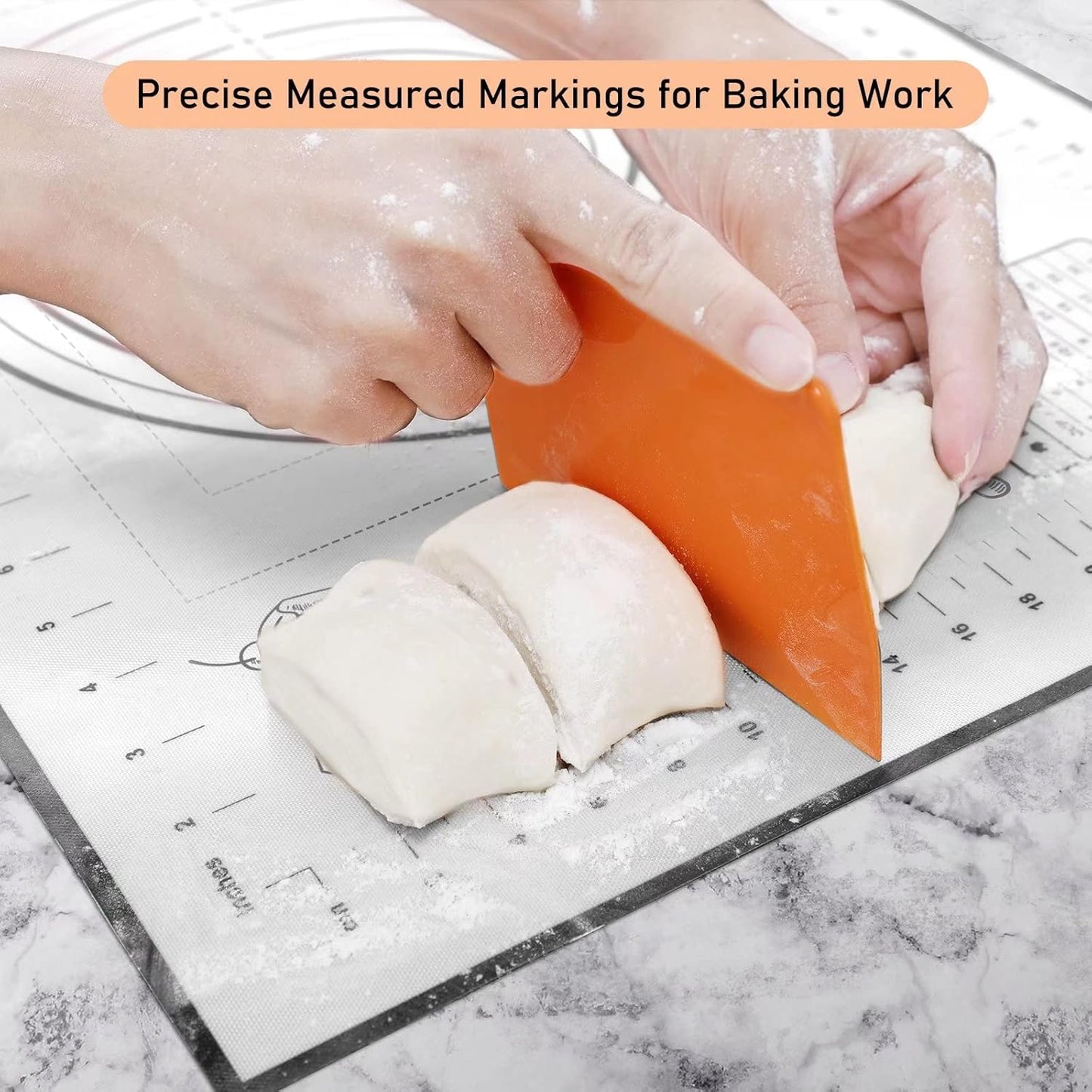 Silicone Pastry Mat, Baking Mat for Rolling Out Dough, 20''(W)28''(L), Dough Mat for Rolling, Black Fondant Mat