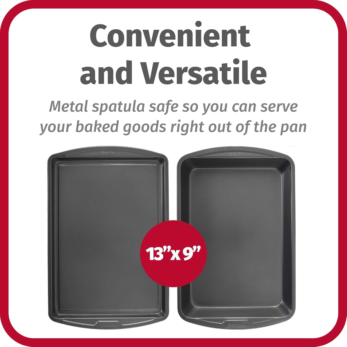 GoodCook Everyday Nonstick Steel 5-Piece Bakeware Set, Gray, Includes Cookie Sheet, Cake Pan, Loaf Pan, Muffin Pan, and Roast Pan, Durable and Scratch-Resistant Baking Set