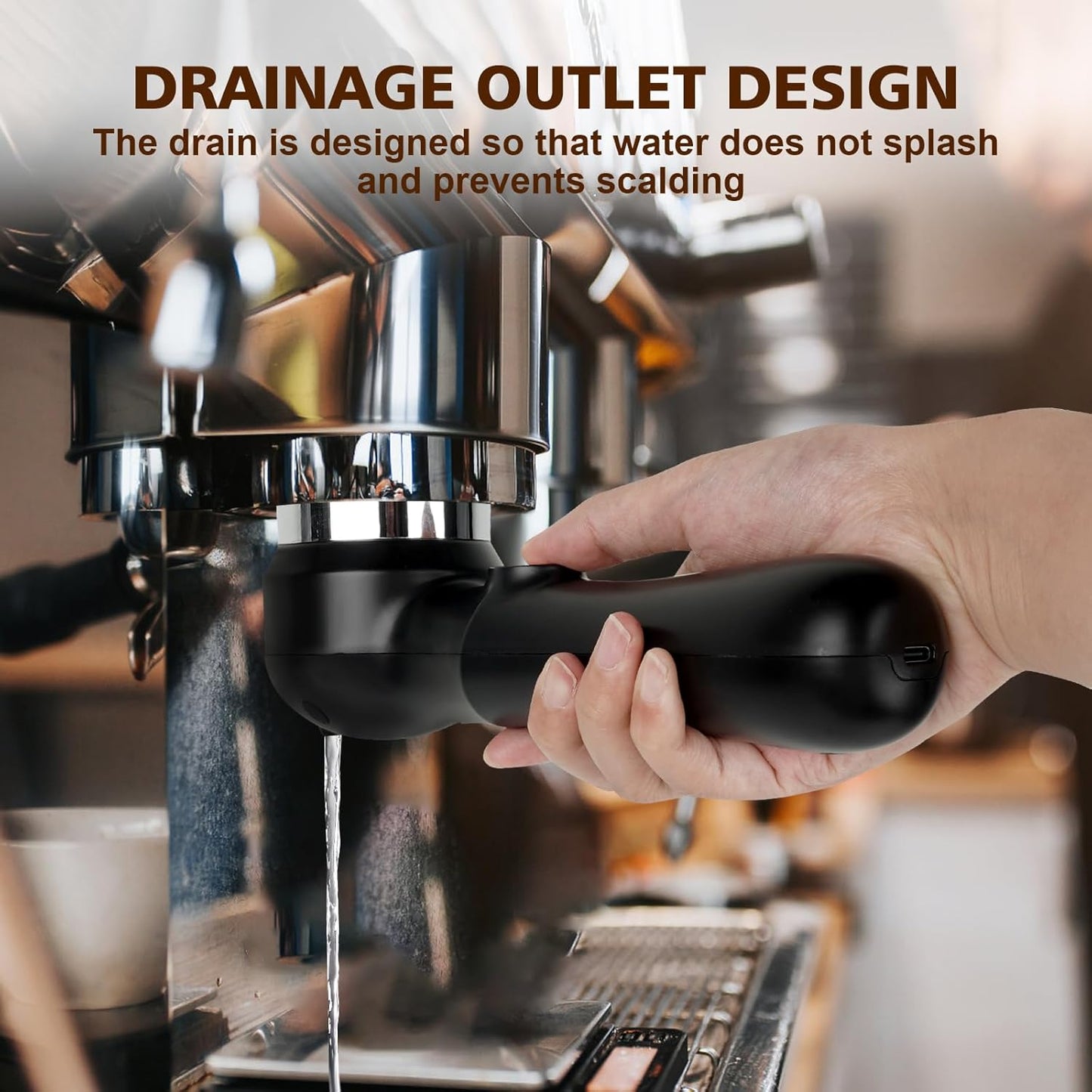 51mm Espresso Coffee Machine Electric Cleaning Brush Espresso Machine Cleaning Brush 360° Totally Enclosed Cleaning for 3 EARS 51MM Delonghi Dedica Style Series EC680 and EC685, SMEG ECF01