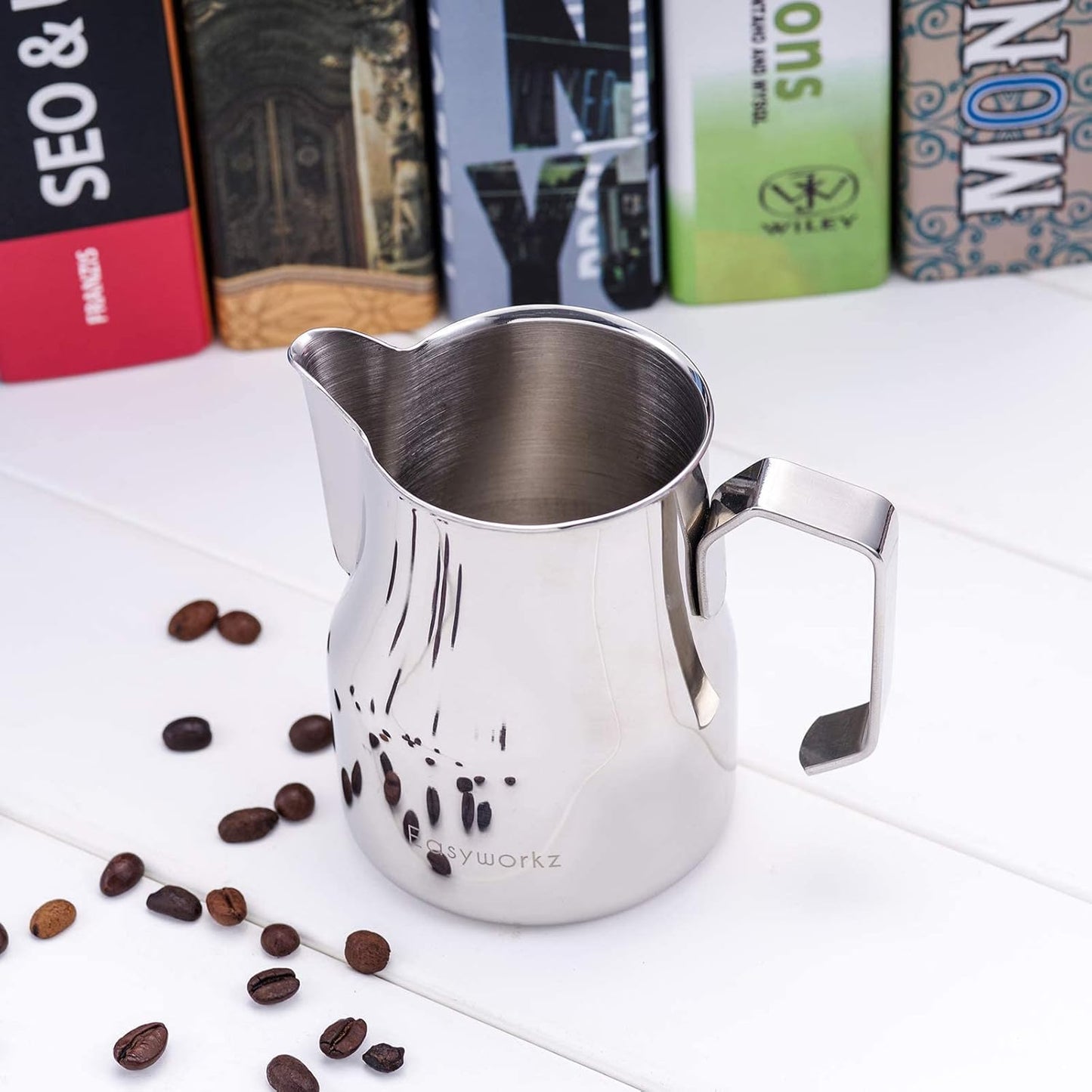Easyworkz Espresso Steaming Pitcher Stainless Steel 12 oz Coffee Frothing Picther Milk Jug Cappuccino Latte Art Cup