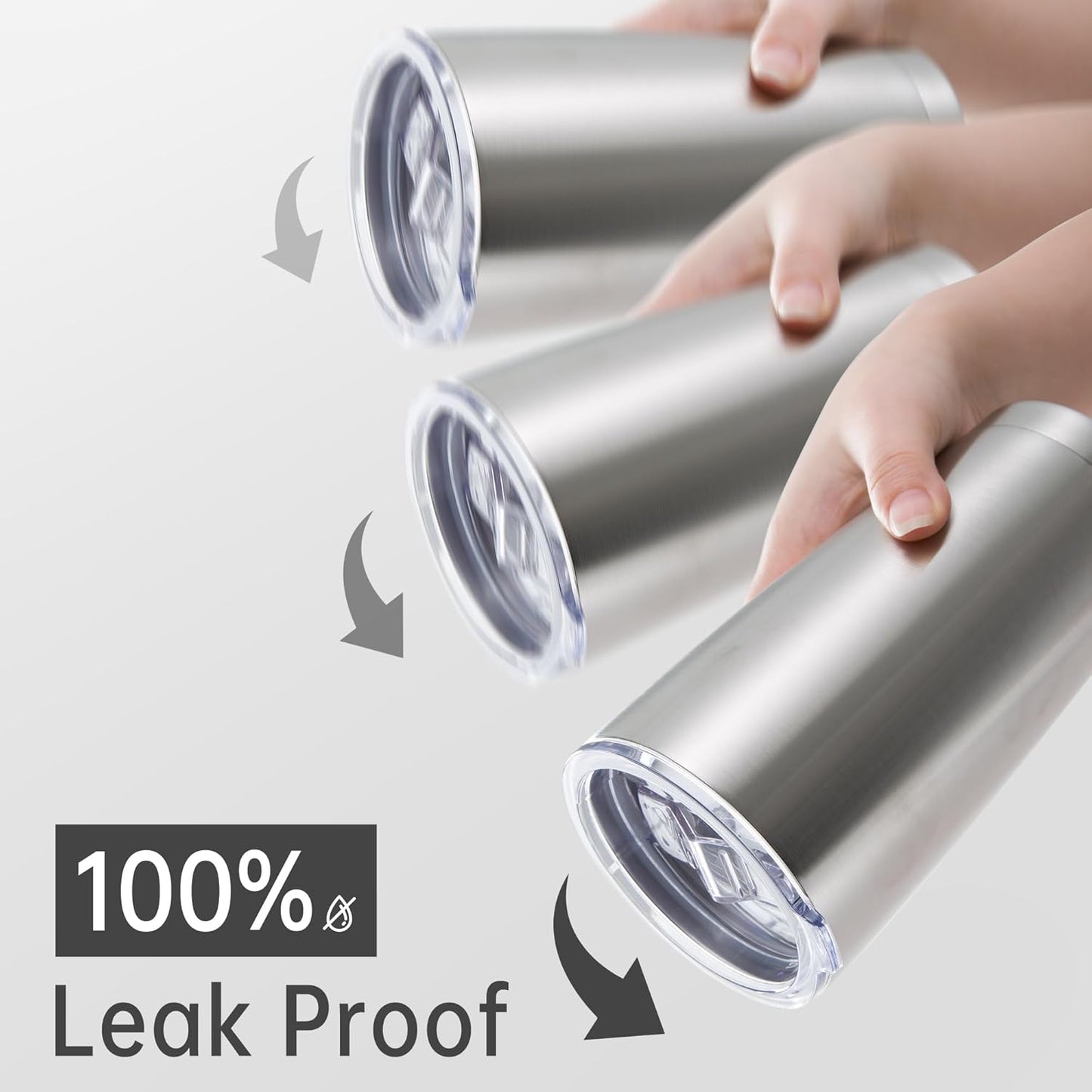 20 oz Tumblers Bulk Stainless Steel Tumbler with Lid Double Wall Vacuum Insulated Coffee Mug 20oz Powder Coated Cup for Hot and Cold Drinks, Stainless, 12 pack