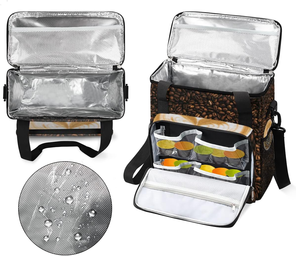 cfpolar Coffee Maker Carrying Case, Travel Storage Tote Bag Compatible with K-Mini or K-Mini Plus, Portable Single Serve Coffee Brewer Case with Pockets for K-Cup Pods