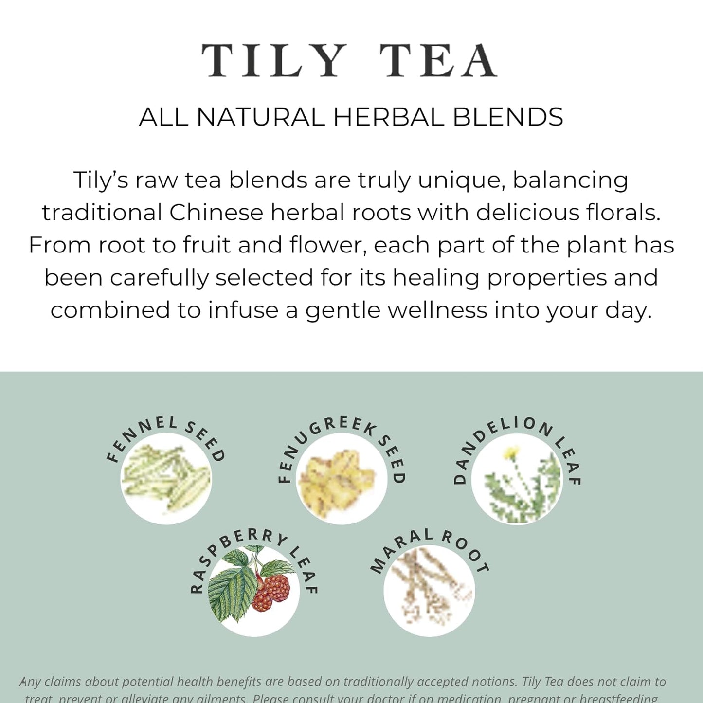 Tily Tea Mums and Babies Herbal Tea - Postnatal Lactation Tea - Caffeine Free - Suitable for Breastfeeding Mothers - 10 Plastic-Free Tea Bags