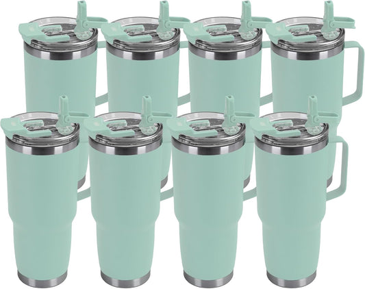 HASLE OUTFITTERS 30oz Tumbler Bulk with Handle, Insulated Travel Coffee Mug Set with Handle Leak-Proof Double Wall Stainless Steel Vacuum Tumblers Pack Metal Cup for Hot and Cold Drink