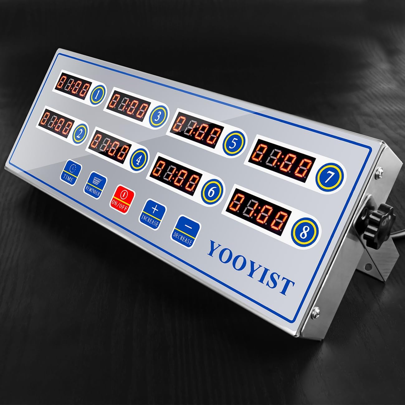 Kitchen Timers for Cooking – 8 Channel Commercial Kitchen Timer Restaurant Kitchen Supplies – Stainless Steel LED Technology Kitchen Timer Digital – Reminder Function, Loud Alarm, Silver