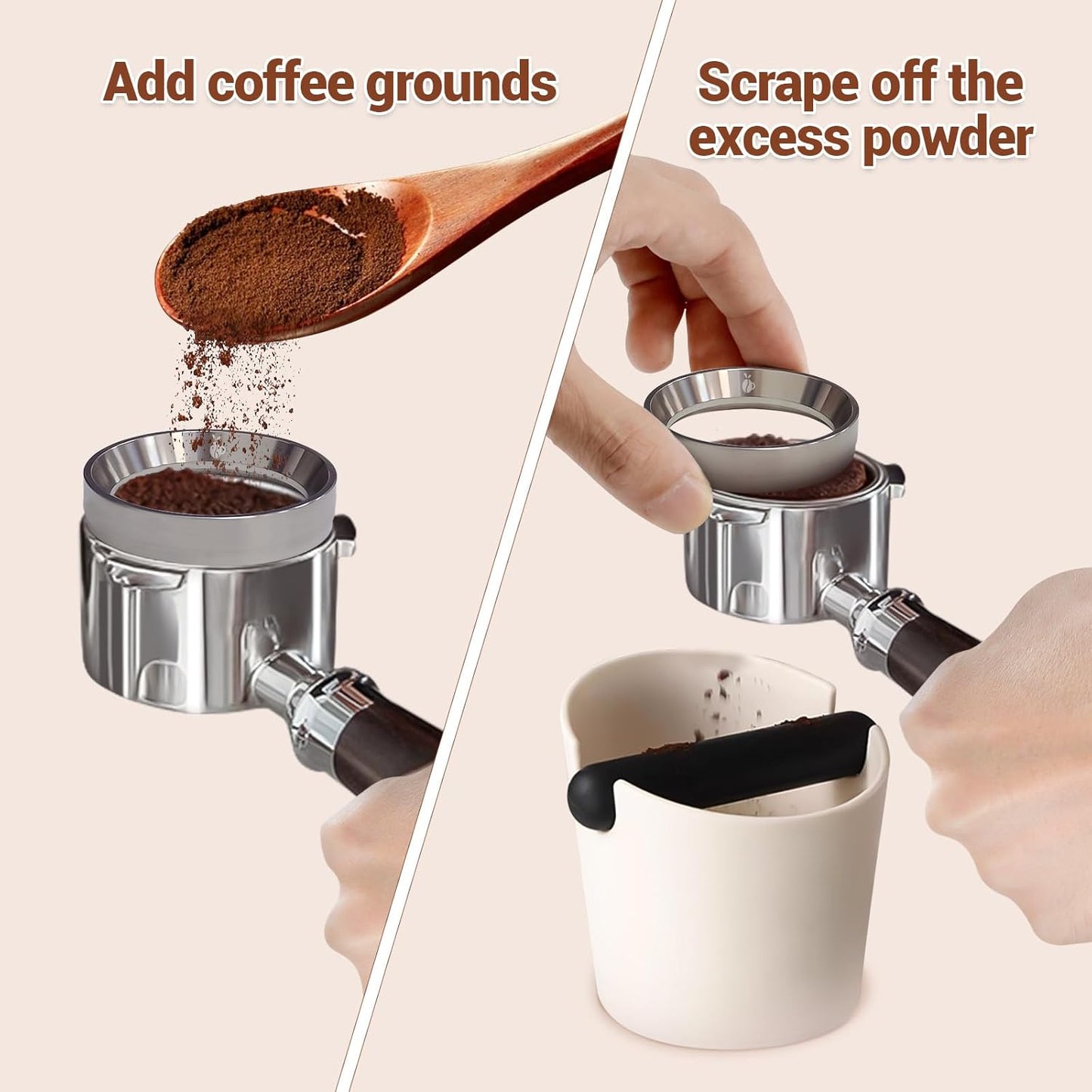 51mm Espresso Dosing Funnel, 304 Stainless Steel Coffee Dosing Ring, Portafilter Funnel with 6 Magnetic, Barista Tools Compatible with Breville 51mm Portafilter