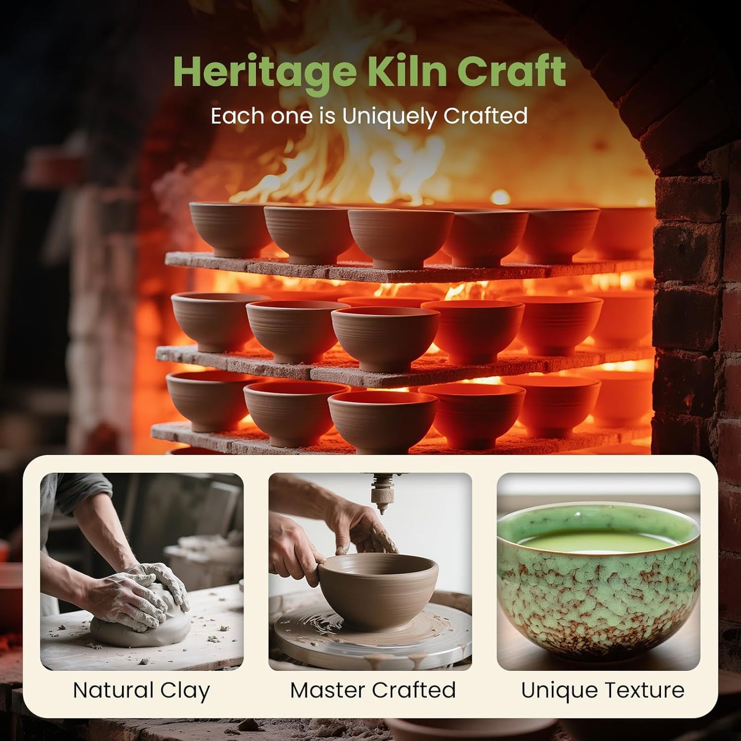 Matcha Whisk Set, Ceramic Matcha Set Includes Matcha Bowl, Whisk & Holder, Scoop, Sifter, Spoon, Scoop Rest, Tea Mat, Hand Book - 9 Pcs Kit for Matcha Lovers (Green)