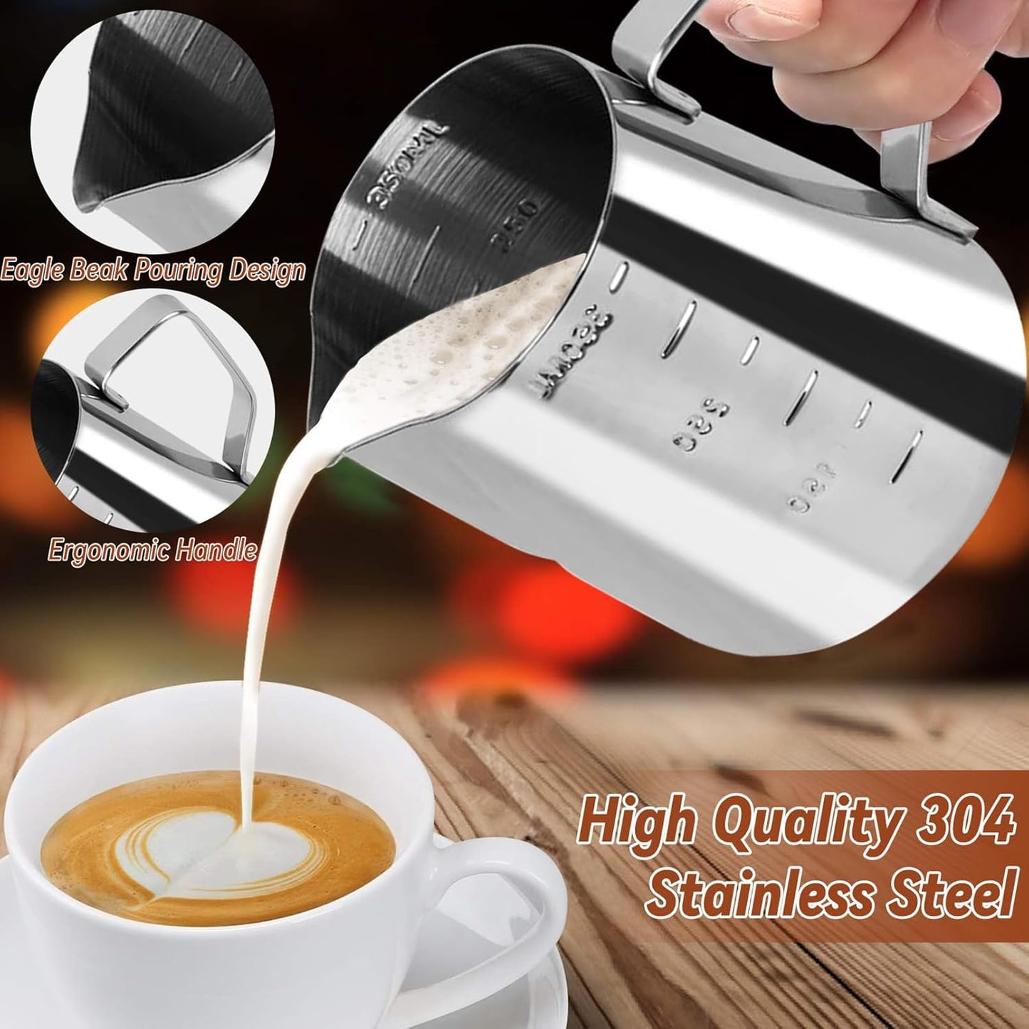 22 PCS Coffee Espresso Tamper Set, 51mm Espresso Accessories with Espresso Tamper, WDT Tool, Coffee Stirrer, Frothing Pitcher, Latte Art Pen, Tamper Mat, Coffee Stencils for Espresso Machine