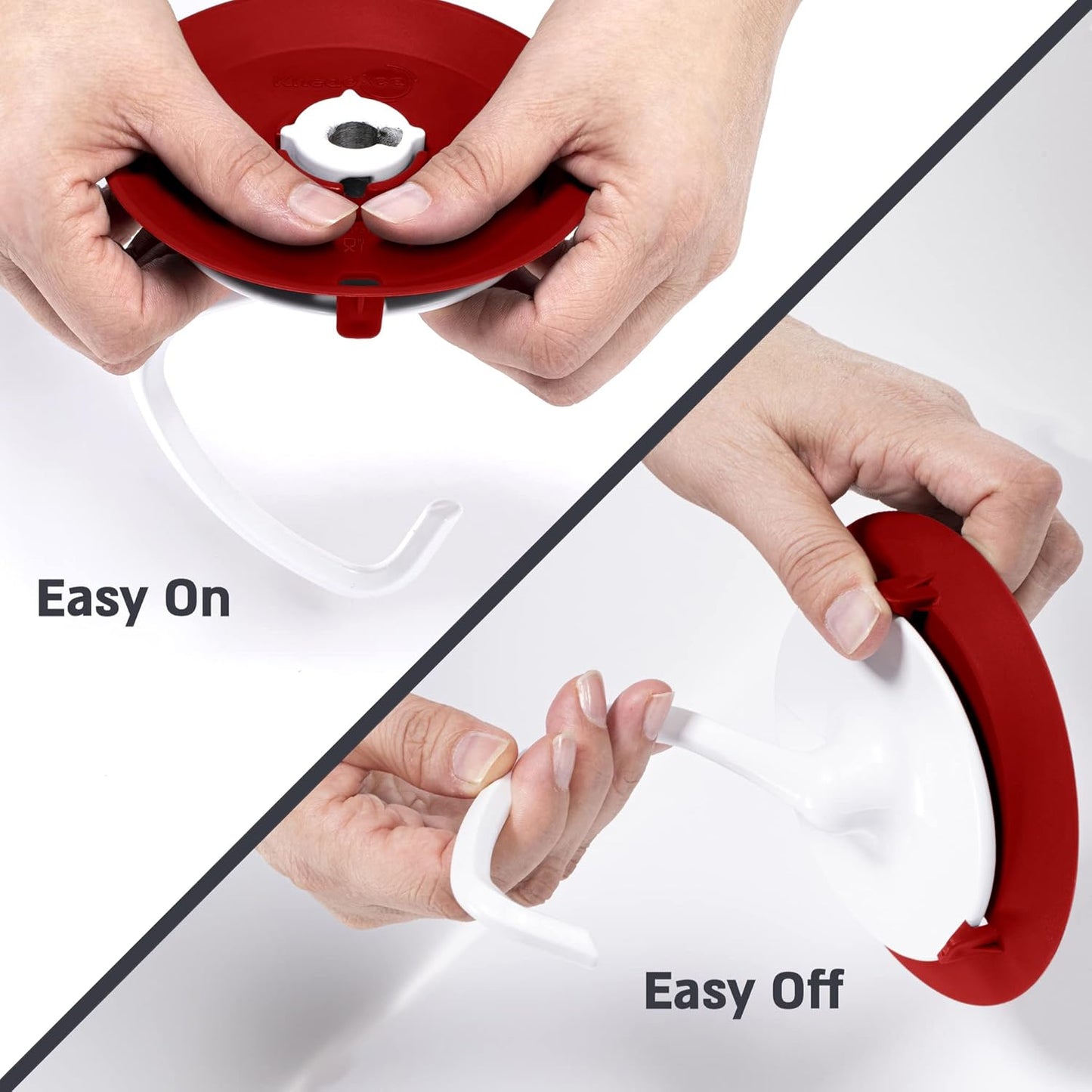 Dough Hook Shield For Kitchen Aid - Prevents Your Dough from Climbing Up and Clogging Up Your Mixer – Mess Free Mixer Accessory Compatible With Most KitchenAid C Shape Dough Hooks (Red)