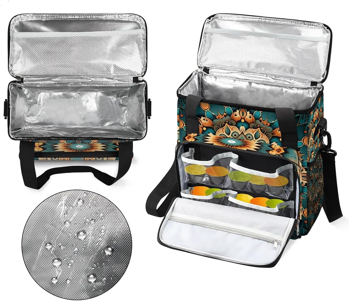 mandala flower beautiful Coffee Maker Carring Bag Travel Carrying Storage Tote Bag Compatible with Keurig K-Mini or K-Mini Plus Portable Single Serve Coffee Brewer Case with Pockets for K-cup Pods