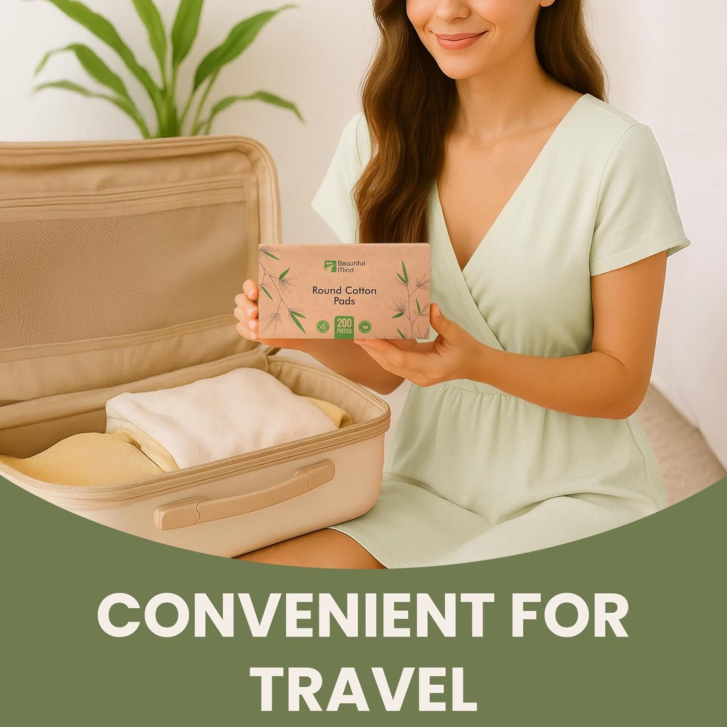 Cotton Round Pads for Face 200 Pack - 3 Layer Eye Makeup and Nail Polish Remover - Lint Free Cleansing Circle Pad for Facial Exfoliating, Toner - Travel Size Skin Care Rounds