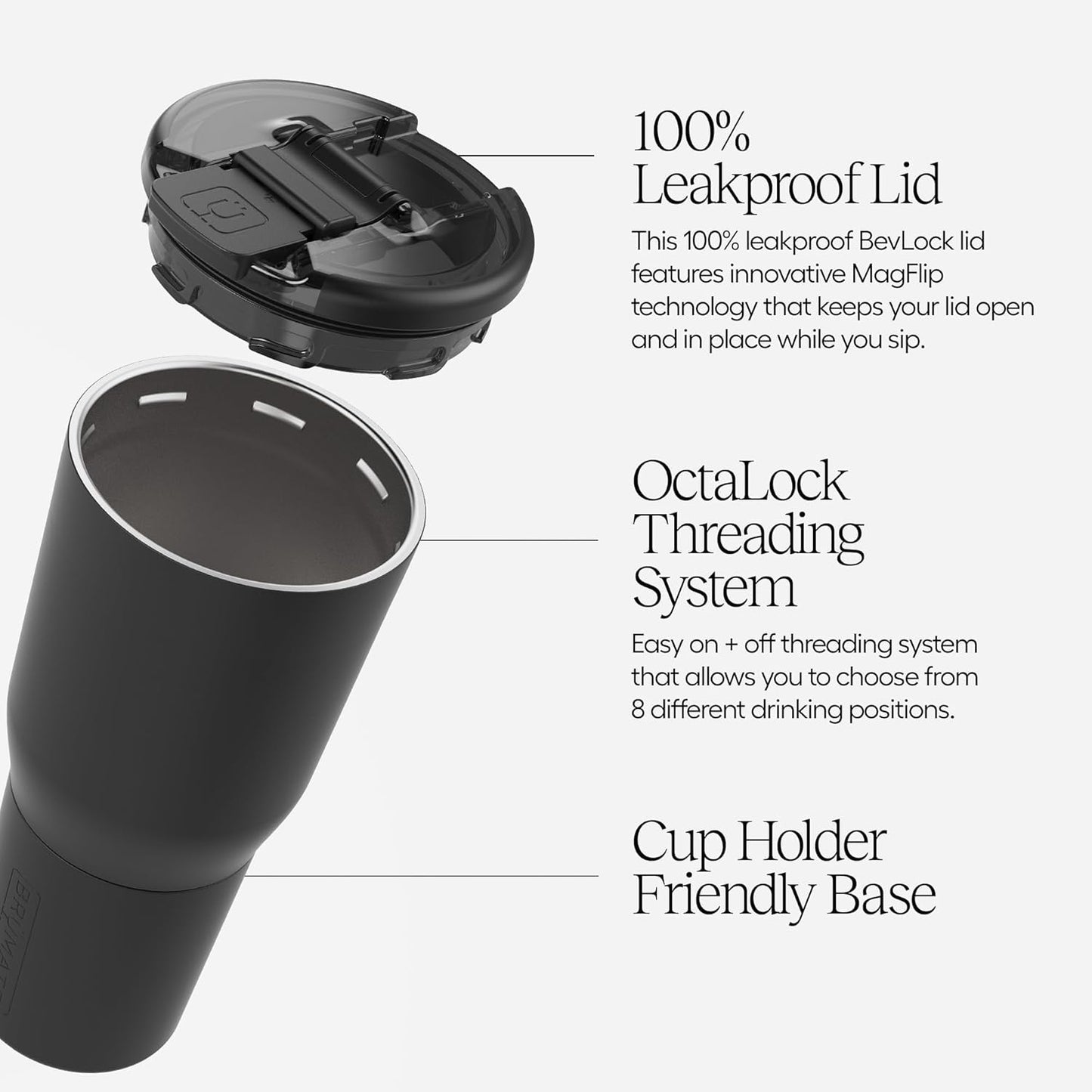 BrüMate Nav 25oz 100% Leak Proof Insulated Travel Tumbler with Magnetic BevLock™ Lid - Double Wall Cup-Holder Friendly Stainless Steel Mug (Dark Aura)