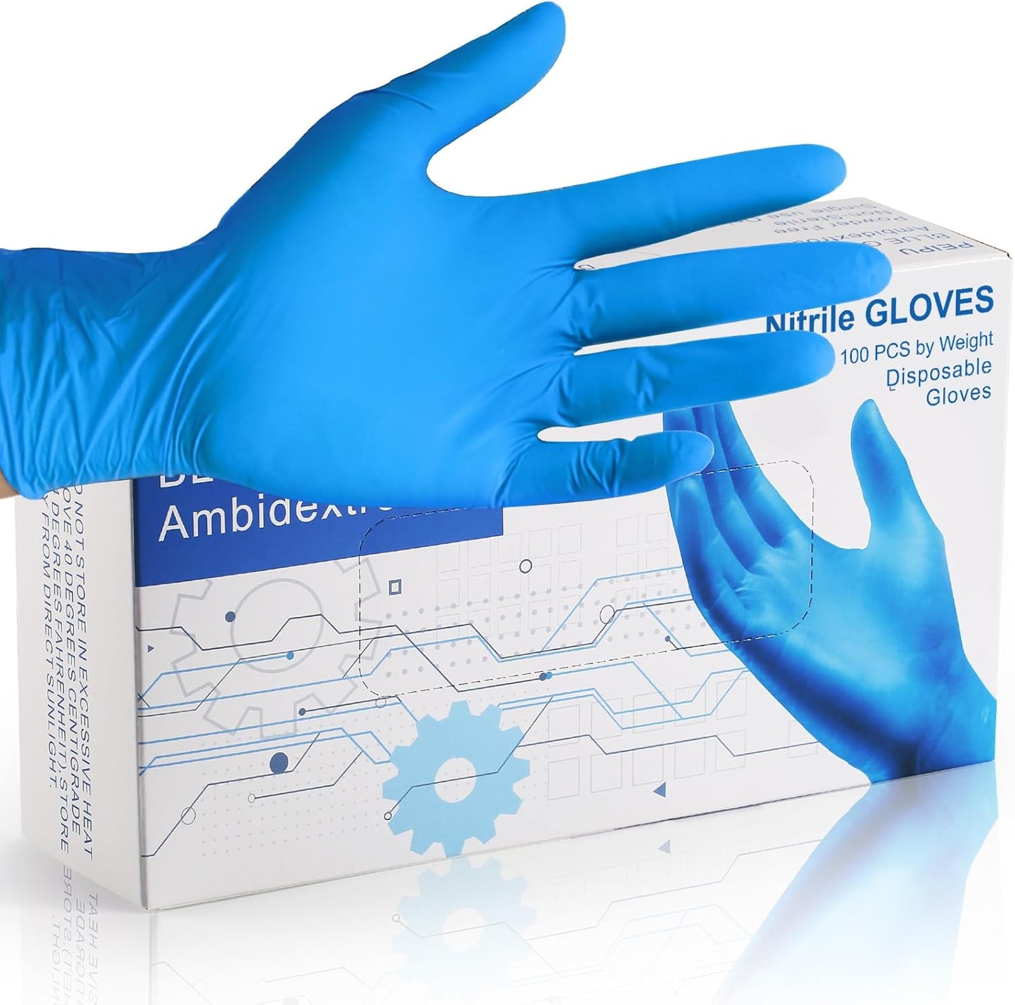 PEIPU Nitrile Disposable Gloves，Powder Free, Cleaning Service Gloves, Latex Free