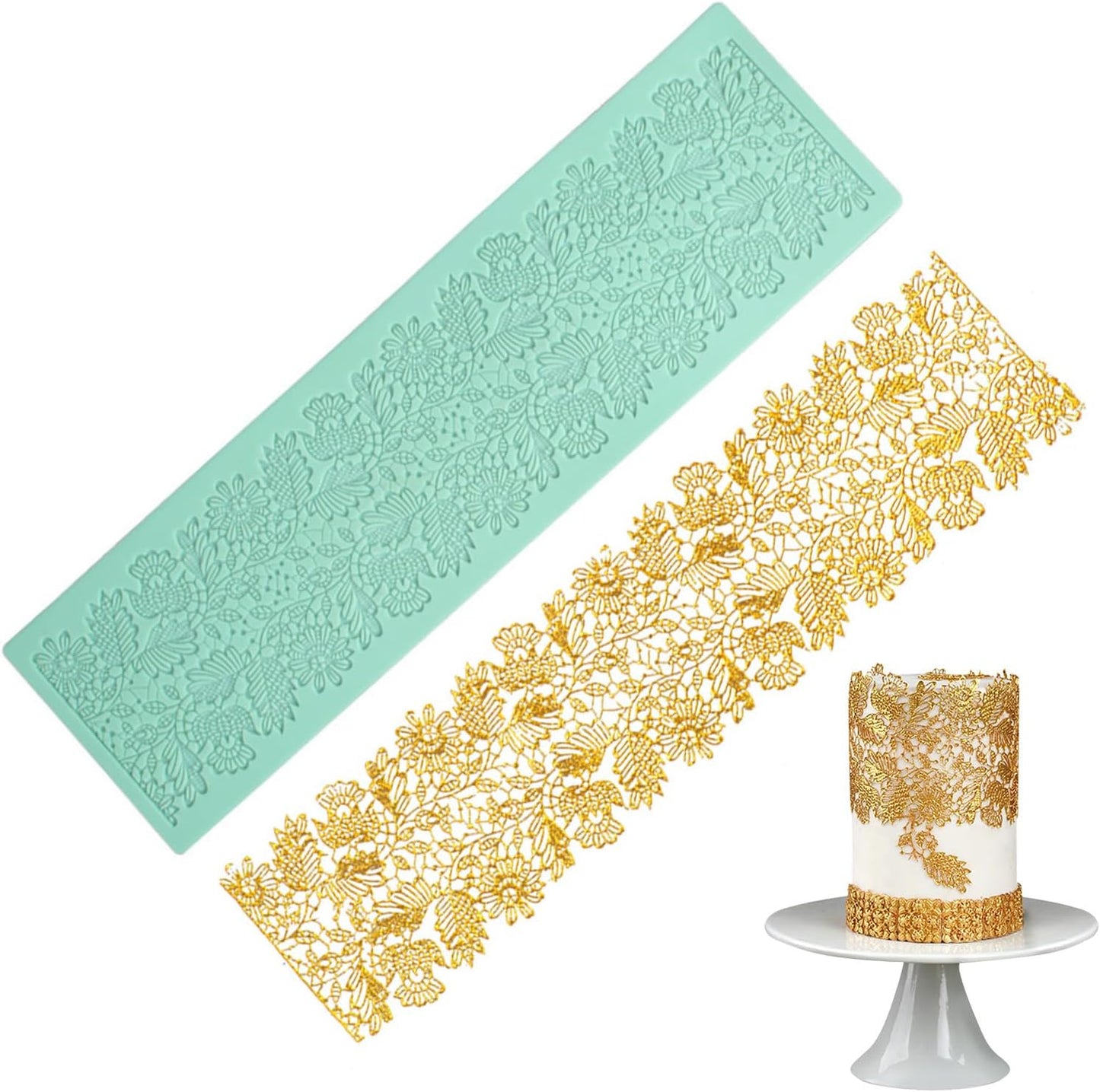 GROWTAIL Lace Molds Silicone,Cake Fondant Embossing Mat,Lace Molds for Cake Decorating Edible Lace