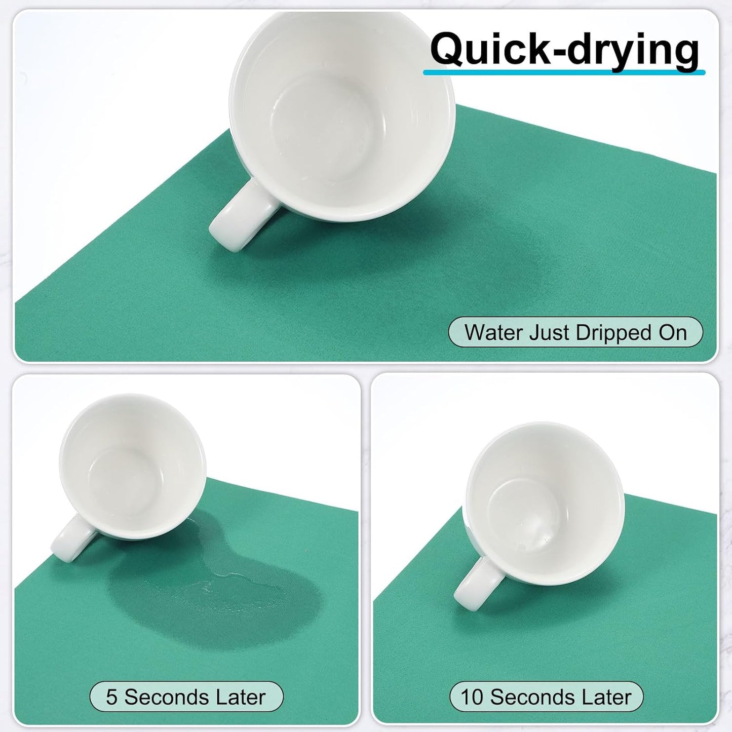 uxcell Silicone Mats for Kitchen Counter, 35.4" x 23.6" Non-Slip Countertop Protector Mat Heat Resistant Coffee Mat Waterproof Table Placemat, Green