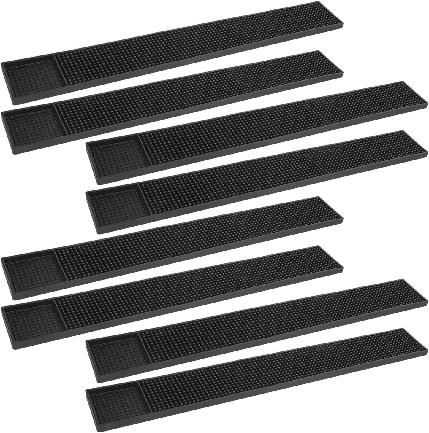 8 Pack Rubber Bar Mats, 24" x 3.15" Black Bar Service Mat, Spill Mat for Countertop, Bartending, Rubber Bar Mats, Efficient and Stylish Solution for Every Bartending Need,by KUKLIPJIM