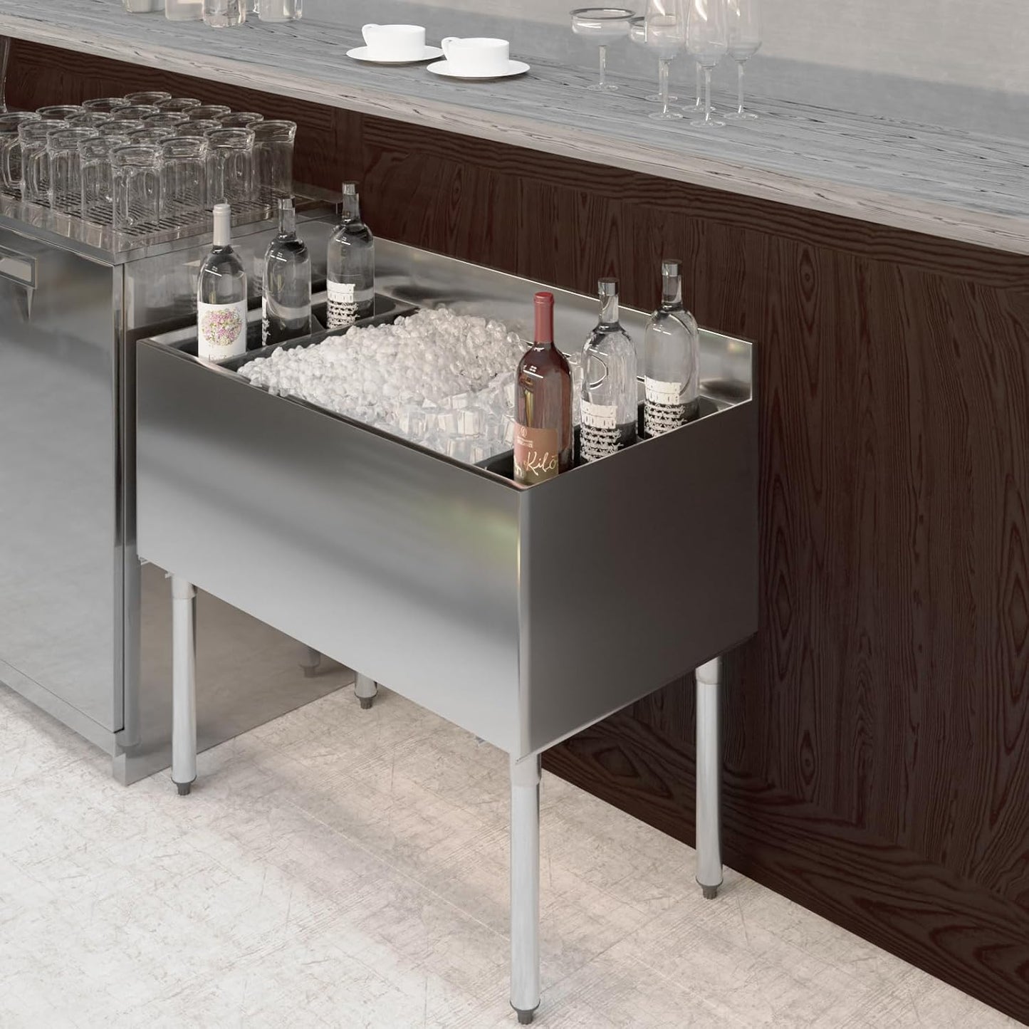 16 in. x 5.5 in. Plastic Bottle Holder for Ice Bins. Holds 3 Bottles