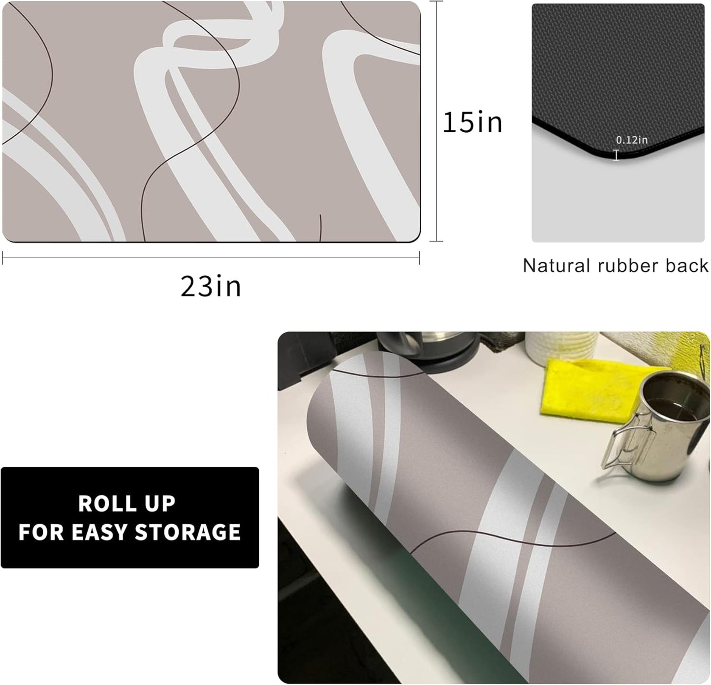 Golener Thick Mat for Coffee Maker,Water Collection Coffee Mat，No-Slip Mats for Small Appliances - Coffee Makers, Blenders, Stand Mixers,Juice Machine,etc, 23"x15"