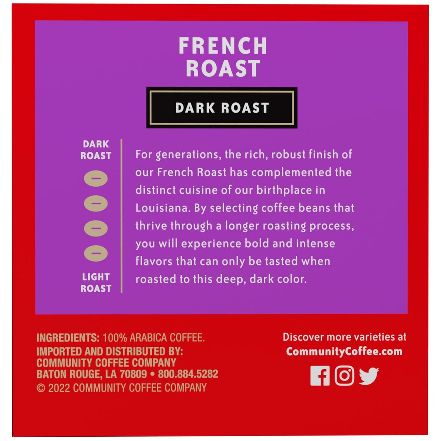 Community Coffee French Roast 12 Count Coffee Pods, Extra Dark Roast, Compatible with Keurig 2.0 K-cup Brewers, 12 Count (Pack of 1)