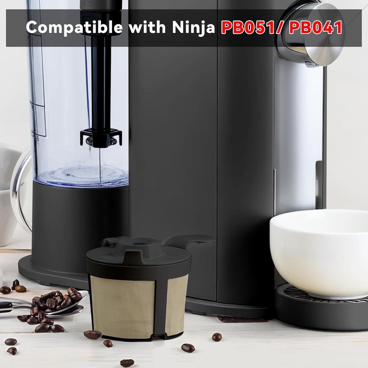 2pack Coffee Basket Compatible with Ninja Coffee Maker, Reusable Basket Filters for Ninja PB051/PB041ST