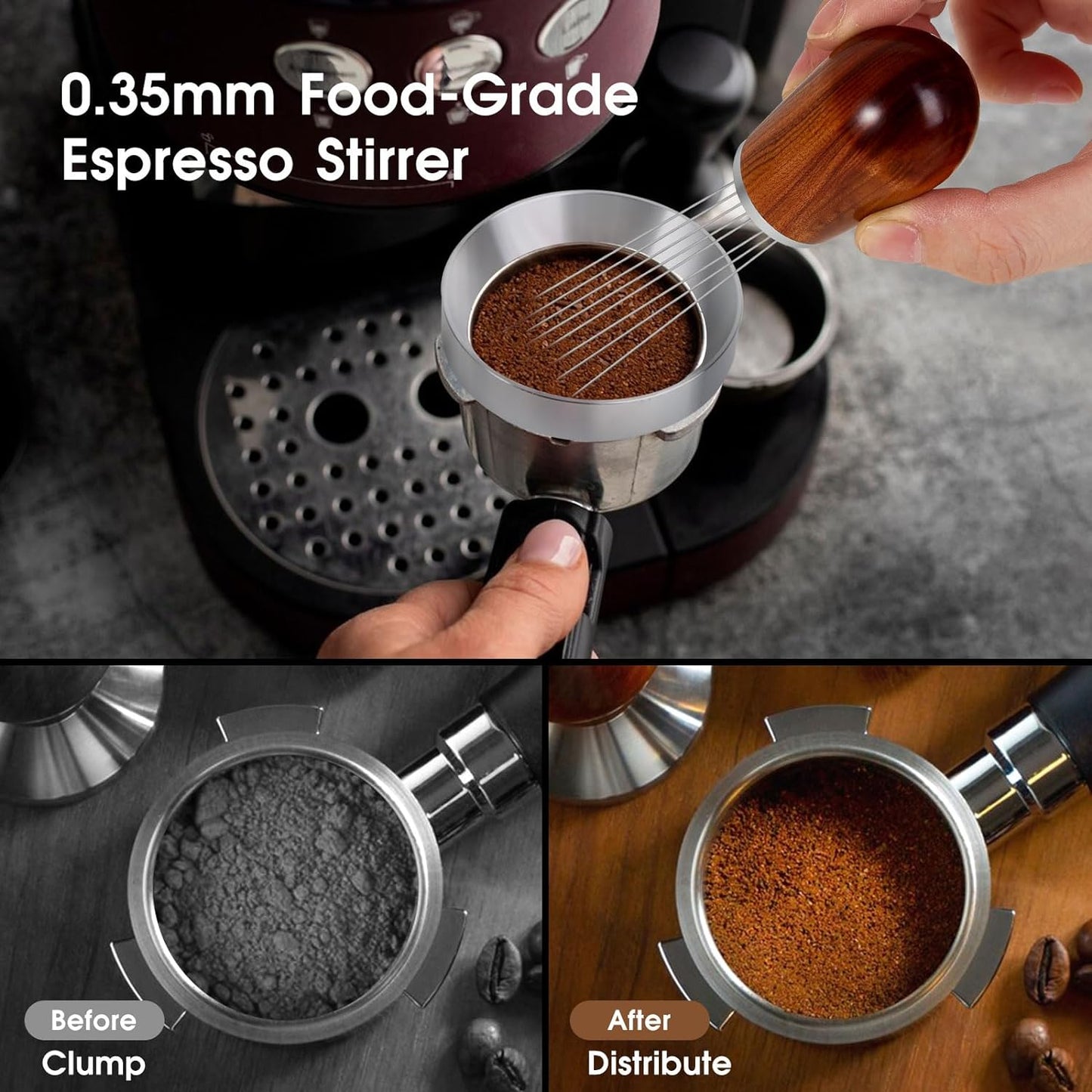 51mm Espresso Accessories Kit, WDT Tool, Dosing Funnel and Puck Screen Set, 316 Stainless Steel Needle Coffee Distribution Stirrer Fits Delonghi 51 mm Espresso Machines and Portafilter