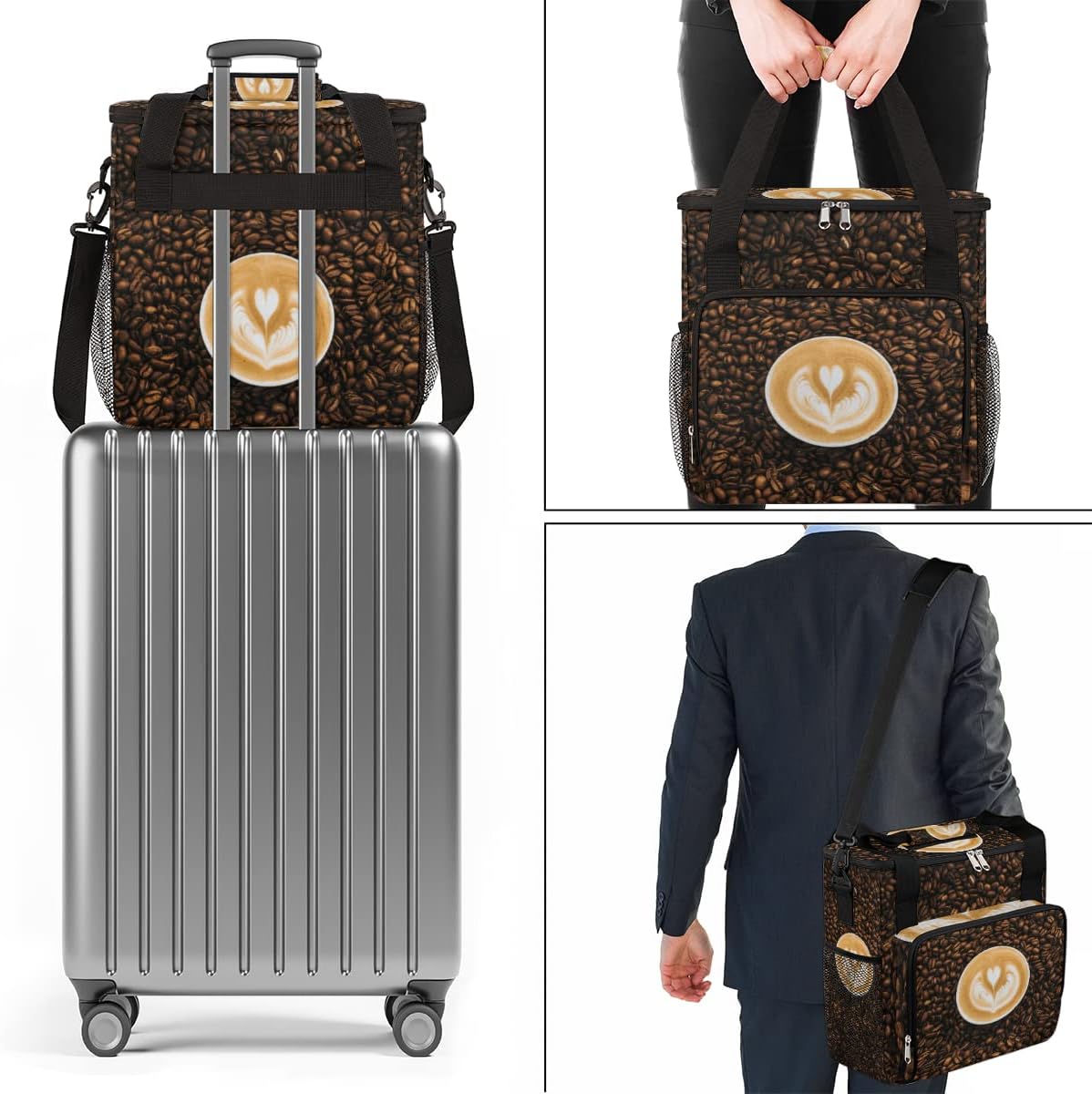 cfpolar Coffee Maker Carrying Case, Travel Storage Tote Bag Compatible with K-Mini or K-Mini Plus, Portable Single Serve Coffee Brewer Case with Pockets for K-Cup Pods