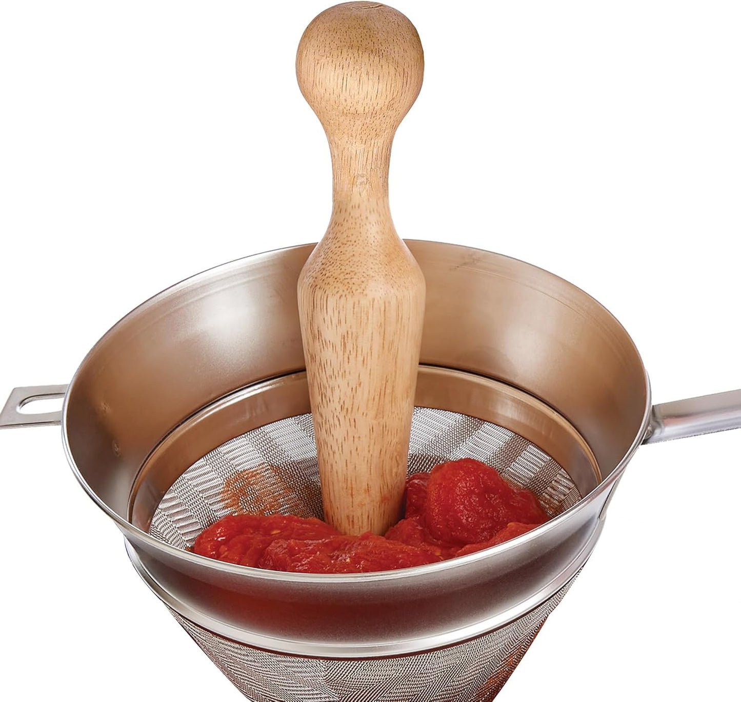 HIC Kitchen Pestle for Chinois, Cone-Shaped, Wood, 8-Inches