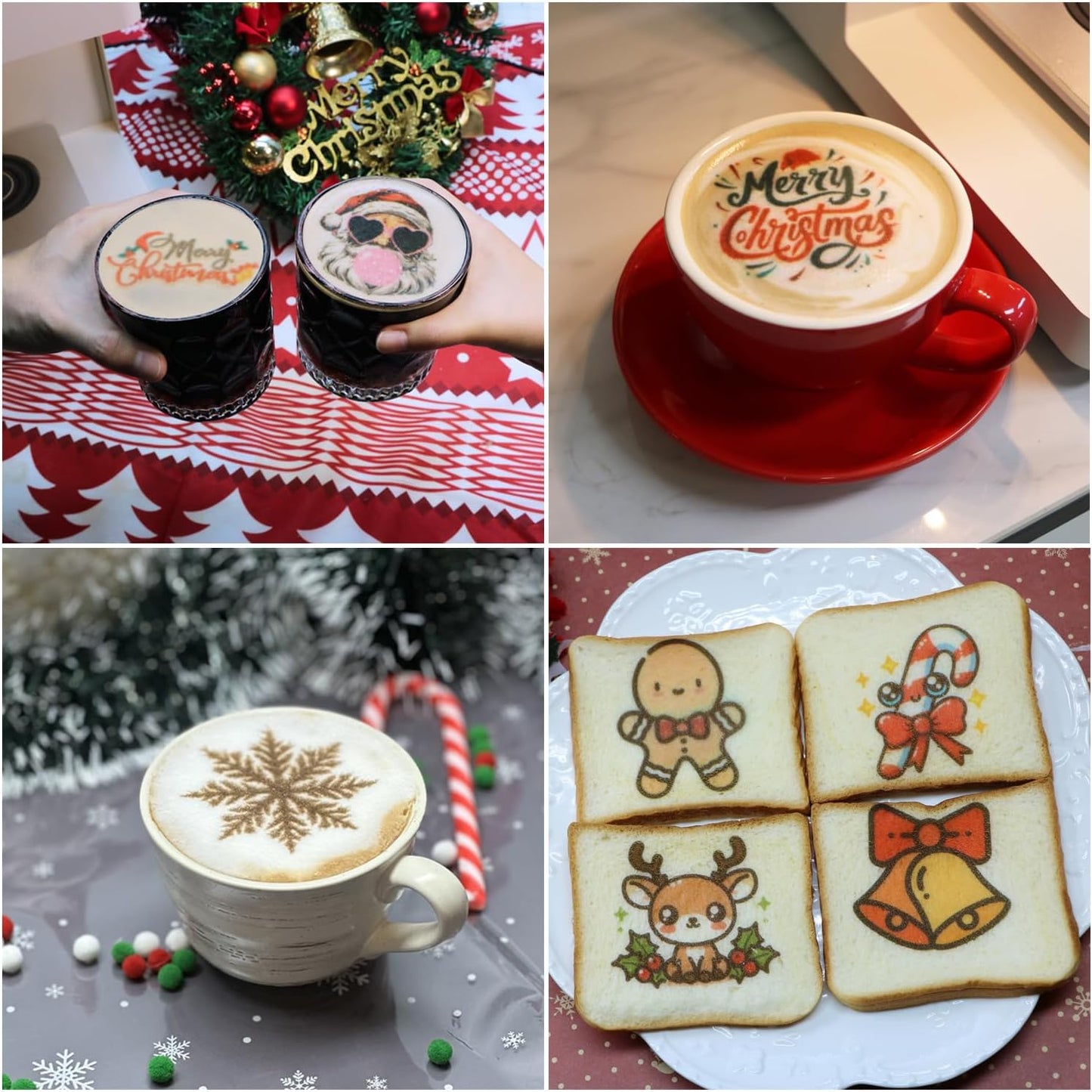 Coffee Latte Art Machine EB-FC1 Food-Grade Coffee Printer with Camera Customized Multi-Color Selfie Photo Printing DIY Cake Personalized Decoration for Cafes Museums, Color FancyBox - Black