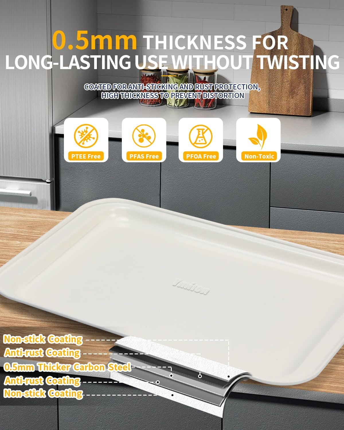 Nonstick Baking Pans Set, 19 PCS Stackable Bakeware Sets, Oven Pan Set Includes Baking Tray, Cookie Sheet, Cake Pans, Loaf Pan, Muffin Pan, Silicone Cups